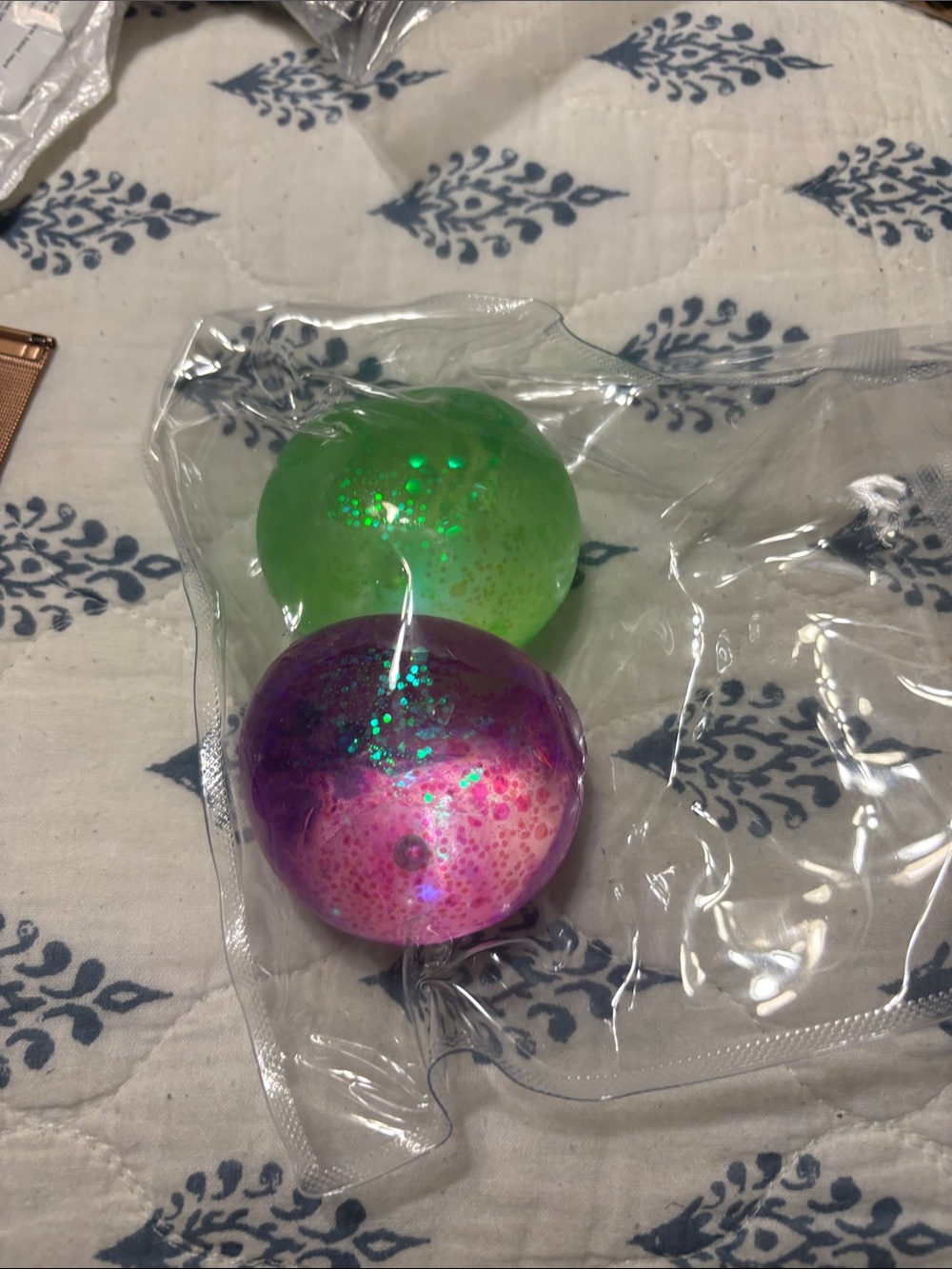 Glitter Sensory Squish Balls - Pink & Green